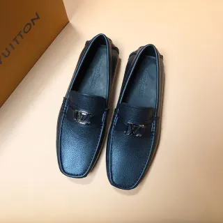 Louis Vuitton लोफर नीला काला पेबल्ड चमड़ा वर्ग टो लोफर