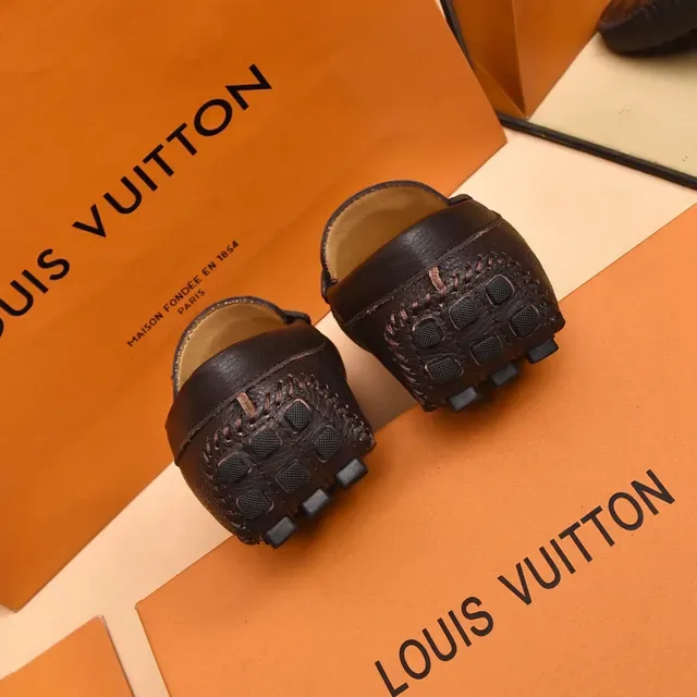 Louis Vuitton Mocassim Marrom Preto Damier Lona Placa Monograma Dourado 2