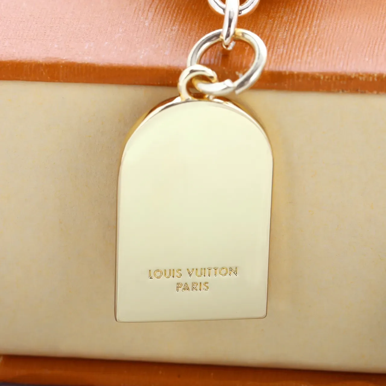 Louis Vuitton Lock & Key Red Enamel Gold-Tone Charm Bracelet 5