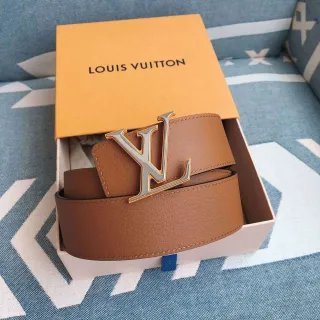 لويس فويتون LV حزام جلد بلون بني فاتح