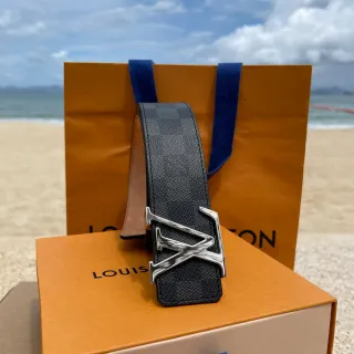 路易威登 LV Initiales 黑色 Damier 皮革腰带