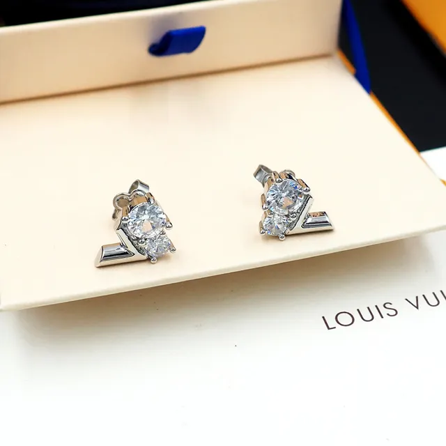 Louis Vuitton LV Initiales Crystal Stud Earrings 4