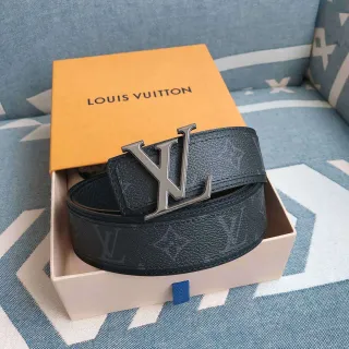 लुई विटन LV Initiales गहरा भूरा Monogram चामड़े का बेल्ट