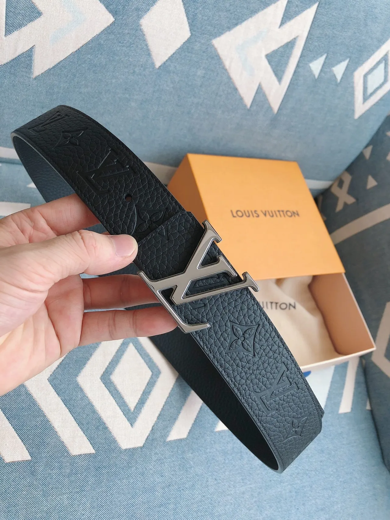 Louis Vuitton LV Initiales Navy Leather Belt 8