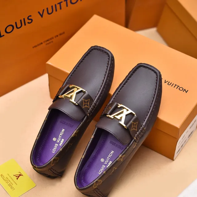 Louis Vuitton LV Loafer Brown Monogram Strap Gold Buckle Loafers 2