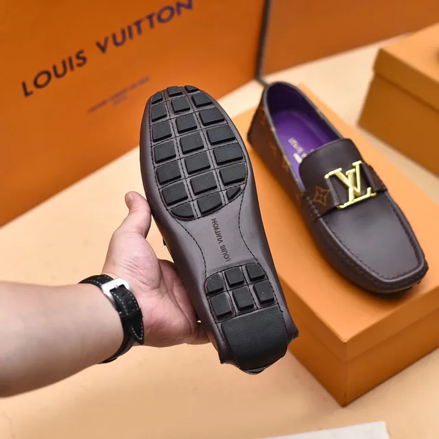 Louis Vuitton LV Loafer Brown Monogram Strap Gold Buckle Loafers 5