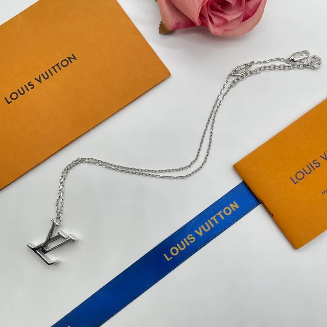 Louis Vuitton LV Monogram Silver-Tone Chain Necklace 5