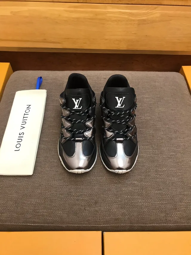 Louis Vuitton LV Trainer Black Gunmetal Metallic Chunky Sneakers 2