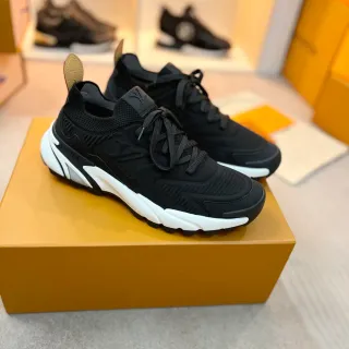 Louis Vuitton LV Trainer Black White Knit Upper Sculpted Midsole Chunky Sneakers
