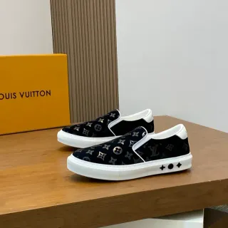 Louis Vuitton LV Trainer Black White Slip-On Monogram Canvas Lifestyle Sneakers