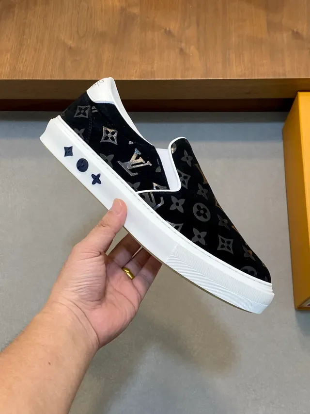 路易威登 LV Trainer 黑白 套脚 印花帆布 生活方式运动鞋 5