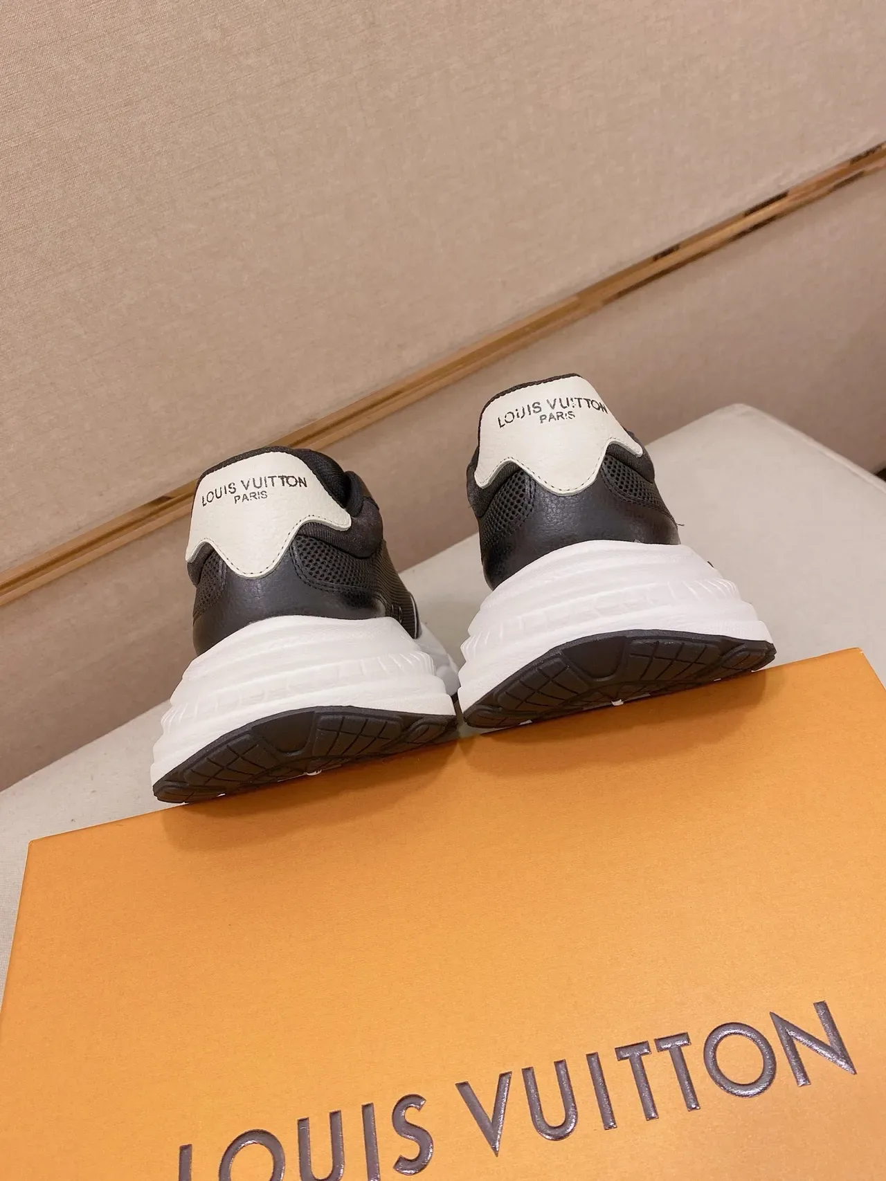Louis Vuitton LV Trainer Black White Sole Mesh And Leather Upper Chunky Sneakers 3