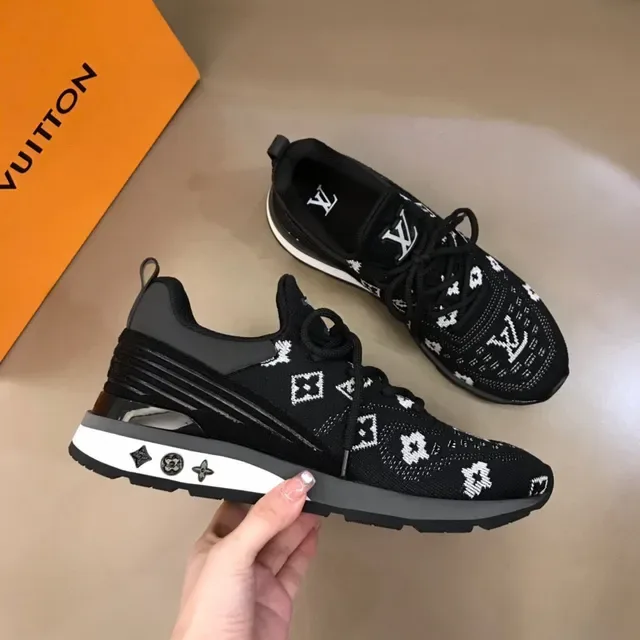 Louis Vuitton LV Trainer Noir Blanc Transparent Talon Air Unit Motifs Embossés Sneakers Lifestyle 6
