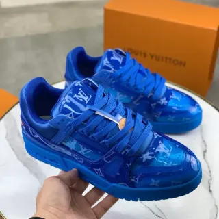 Louis Vuitton LV Trainer Tênis Lifestyle Azul Transparente TPU Superposição de Impressão Monograma