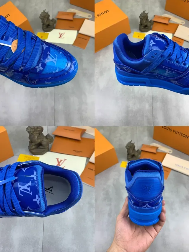 Louis Vuitton LV Trainer Tênis Lifestyle Azul Transparente TPU Superposição de Impressão Monograma 2
