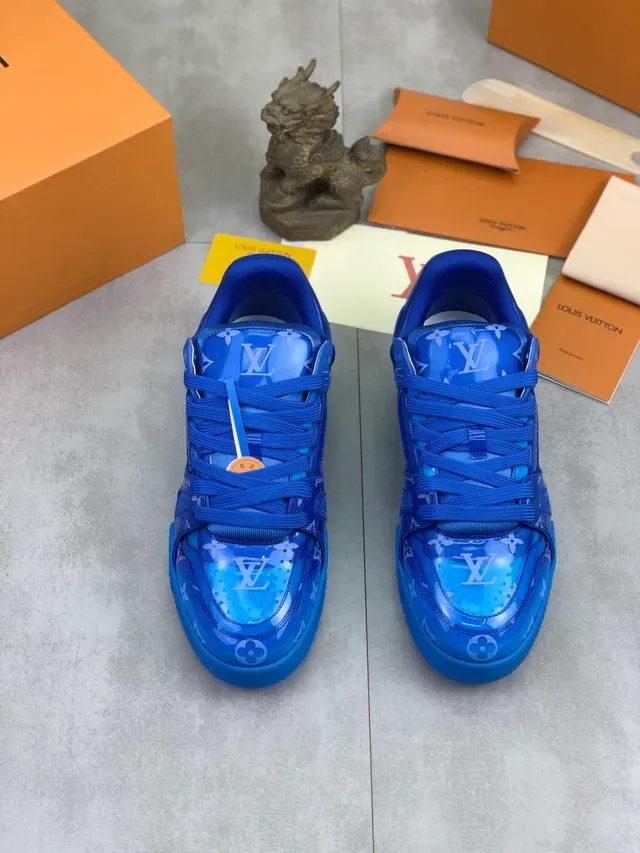 Louis Vuitton LV Trainer Tênis Lifestyle Azul Transparente TPU Superposição de Impressão Monograma 4