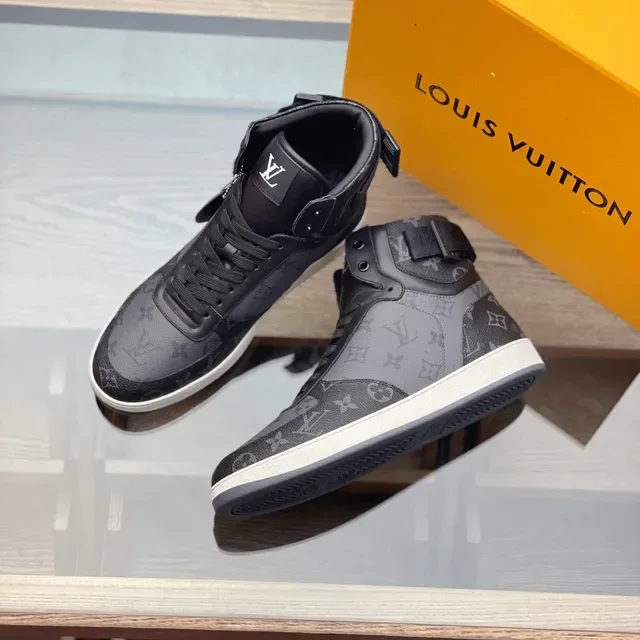 Louis Vuitton LV Trainer Gray Black High-Top Monogram Canvas Lifestyle Sneakers 7