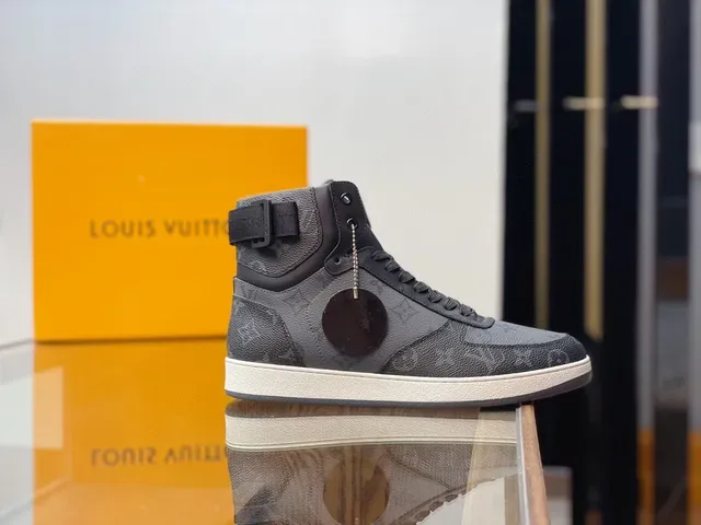 Louis Vuitton LV Trainer Gray Black High-Top Monogram Canvas Lifestyle Sneakers 8