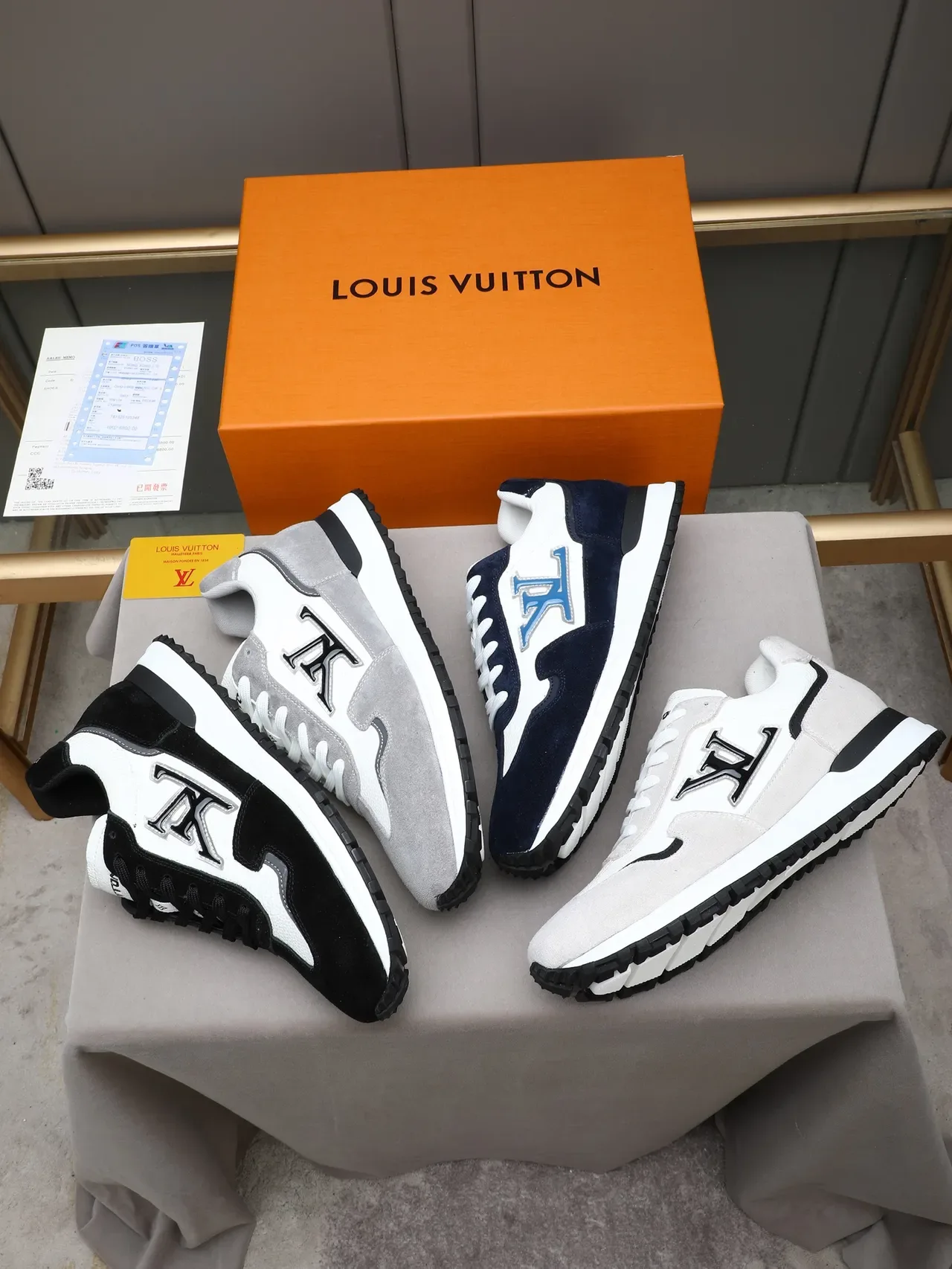 Louis Vuitton LV Trainer Navy White Two-Tone Suede And Leather Panel Construction Lifestyle Sneakers 2