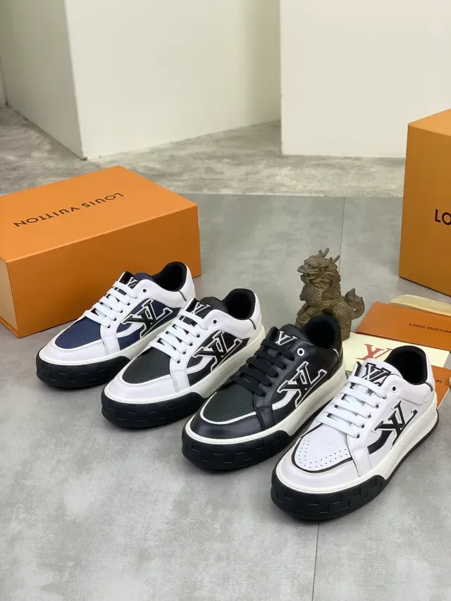Louis Vuitton LV Trainer White Black Low-Top Leather-and-Perforated-Upper Lifestyle Sneakers 2