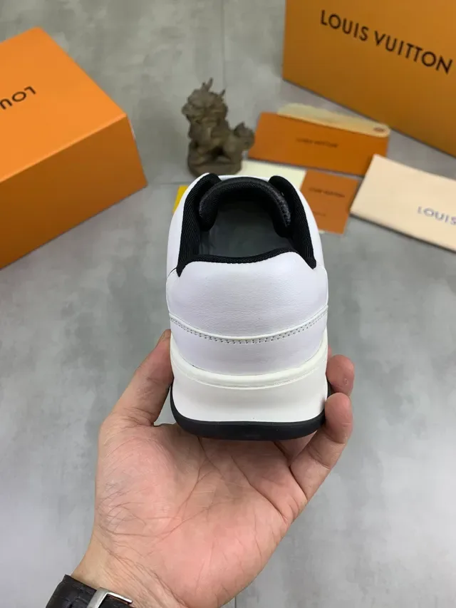 Louis Vuitton LV Trainer White Black Low-Top Leather-and-Perforated-Upper Lifestyle Sneakers 4