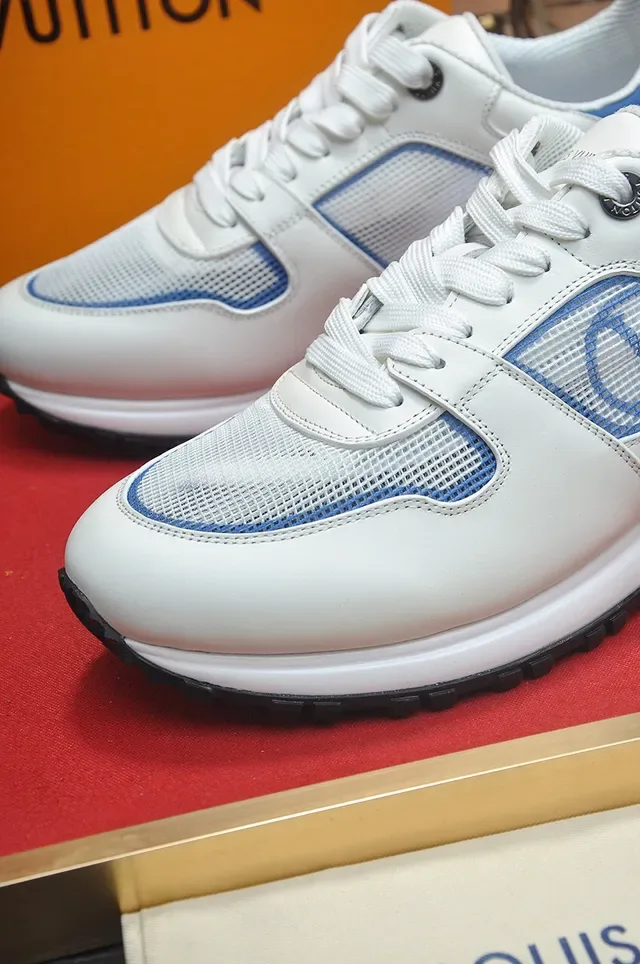 Louis Vuitton LV Trainer White Blue Leather And Mesh Upper Monogram Window Lifestyle Sneakers 8
