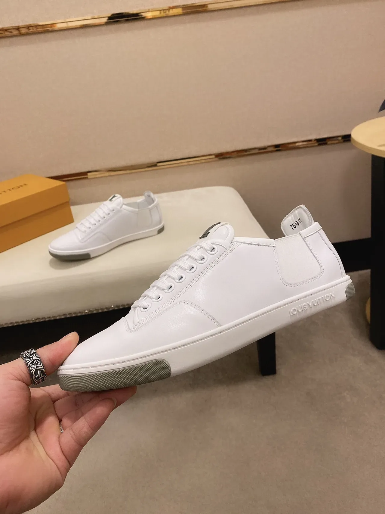 Louis Vuitton LV Trainer White Gray Leather Low-Top Lifestyle Sneakers 8
