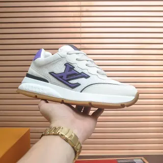 Louis Vuitton LV Trainer White Purple Monogram tênis lifestyle