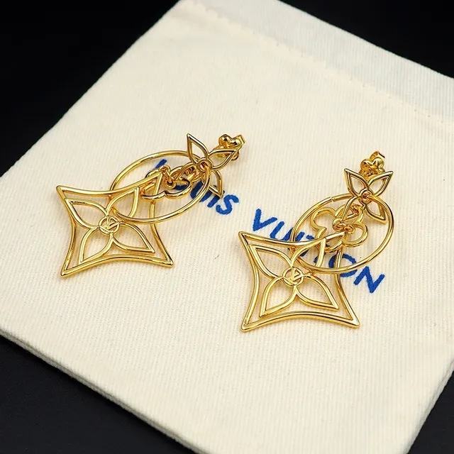 Louis Vuitton LV Twiggy boucles d'oreilles pendantes dorées ajourées florales 6