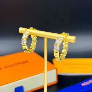 Louis Vuitton LV Volt أقراط حلقية كريستال