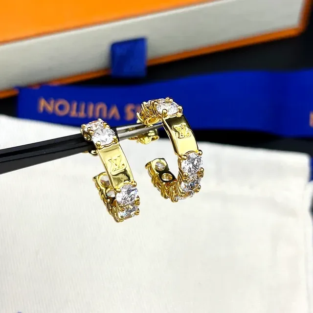 Louis Vuitton LV Volt Crystal Hoop Earrings 9