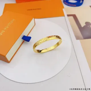 Louis Vuitton Monogram Pulsera Rígida Dorada Azul