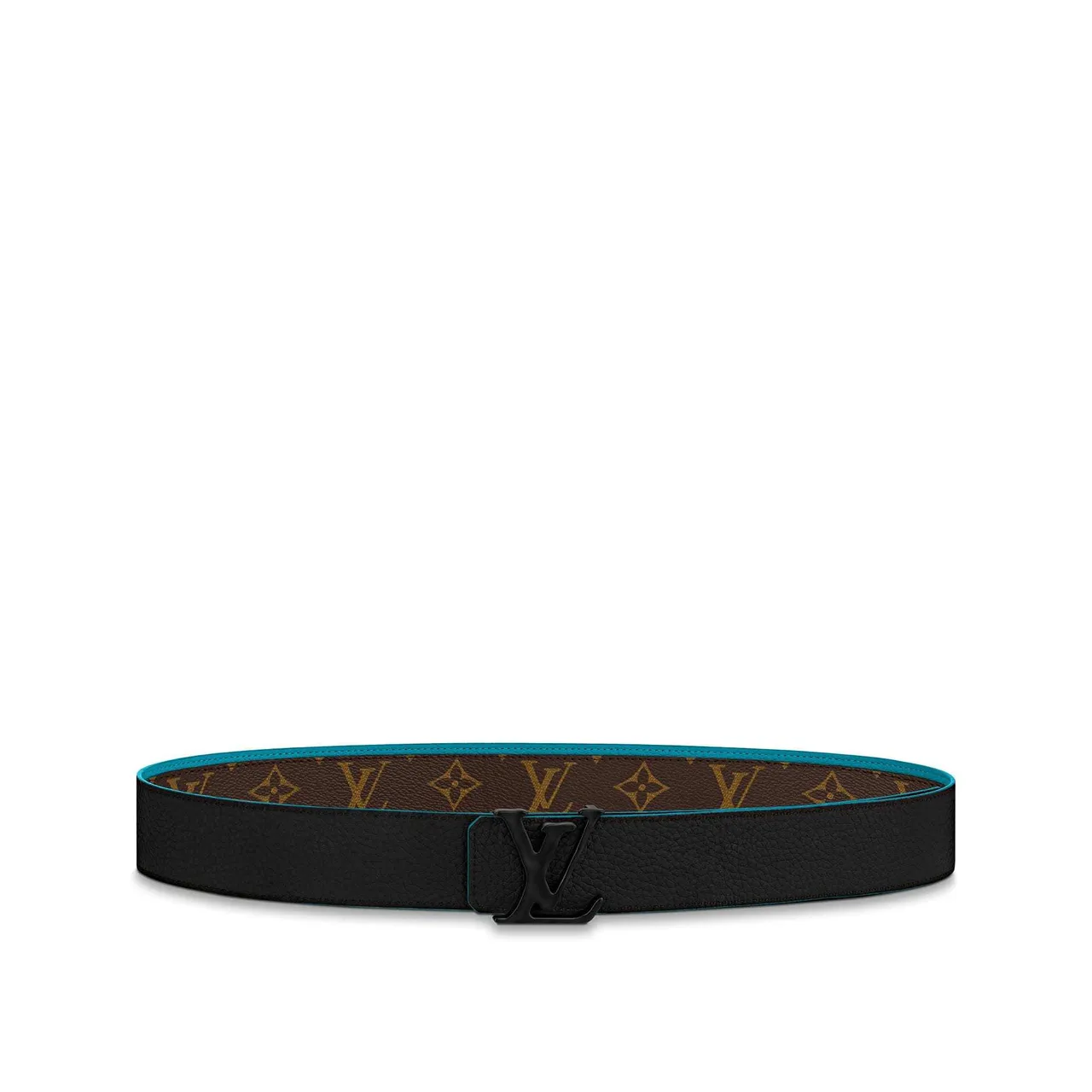 Louis Vuitton Monogram Courroie en Toile Marron Bleu Turquoise Bordure Renforcée Courroie en Cuir 4