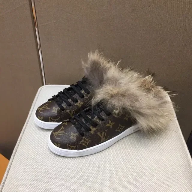 Louis Vuitton Monogram Canvas Fur-Trimmed Low-Top Sneakers 4