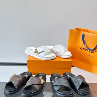 Zapatillas de plataforma Louis Vuitton Monogram con tiras cruzadas