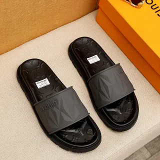 Louis Vuitton 印花刻面带拖鞋