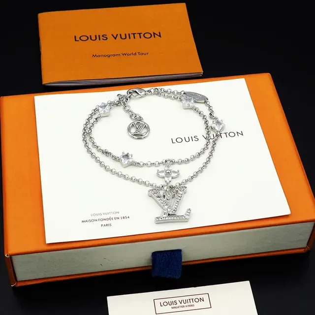 Pulseira de corrente dupla Louis Vuitton Monogram Icons Crystal-Embellished 6