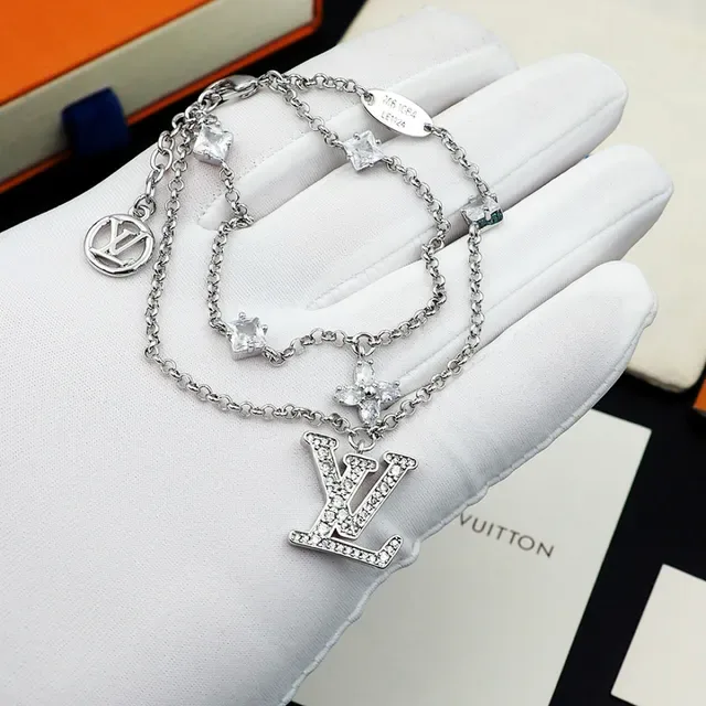 Pulseira de corrente dupla Louis Vuitton Monogram Icons Crystal-Embellished 8