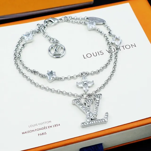 Pulseira de corrente dupla Louis Vuitton Monogram Icons Crystal-Embellished 9