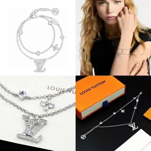 Pulseira de corrente dupla Louis Vuitton Monogram Icons Crystal-Embellished 10