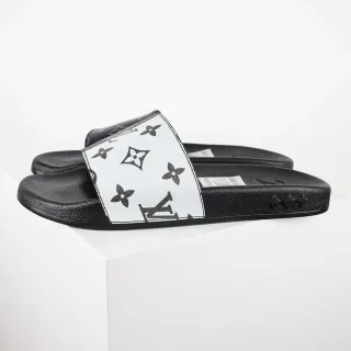 路易威登 Monogram 印花 黑白 拖鞋