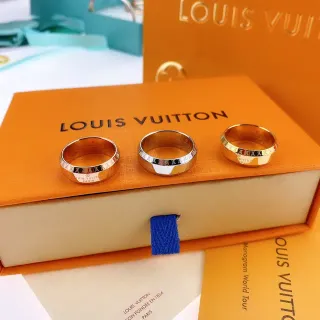 Louis Vuitton Monogram अंगूठी Gold Tone Enamel Inlay अंगूठियाँ