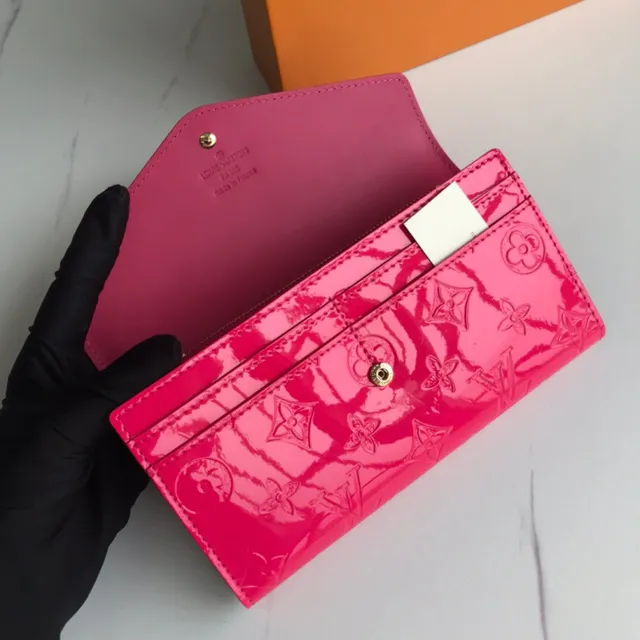 Louis Vuitton Monogram Vernis काला लंबा बटुआ 5