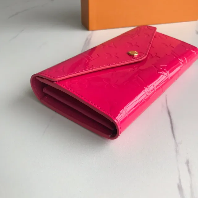 Louis Vuitton Monogram Vernis काला लंबा बटुआ 7
