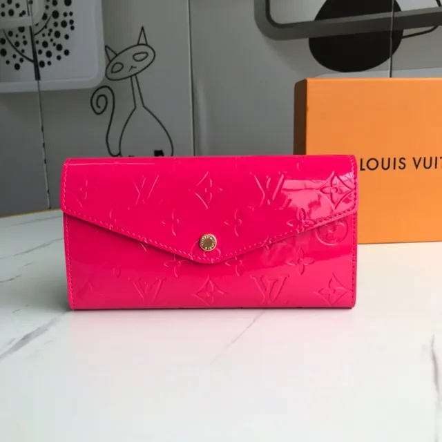 Louis Vuitton Monogram Vernis काला लंबा बटुआ 9