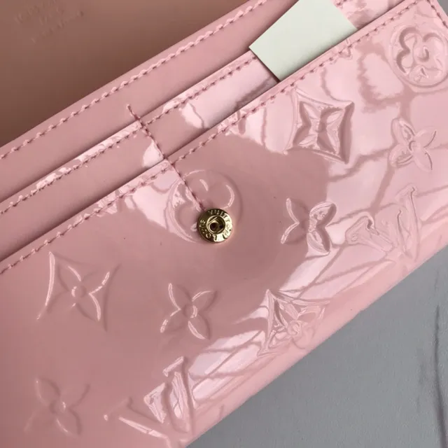 Louis Vuitton Monogram Vernis काला लंबा बटुआ 12
