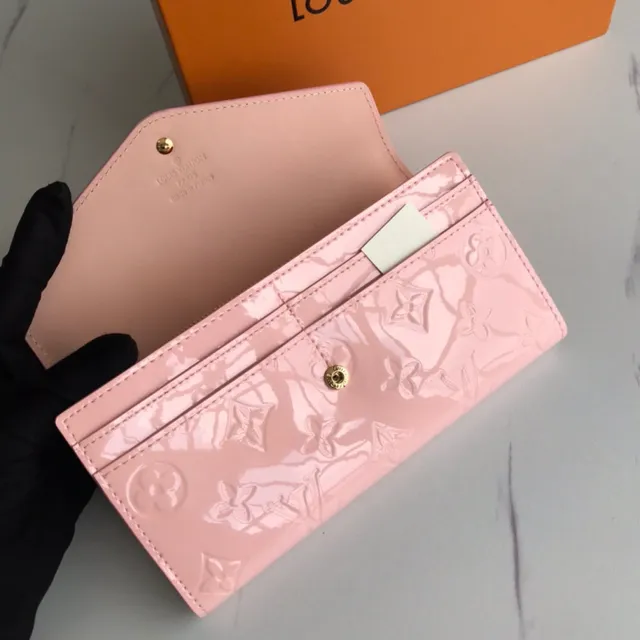 Louis Vuitton Monogram Vernis काला लंबा बटुआ 14