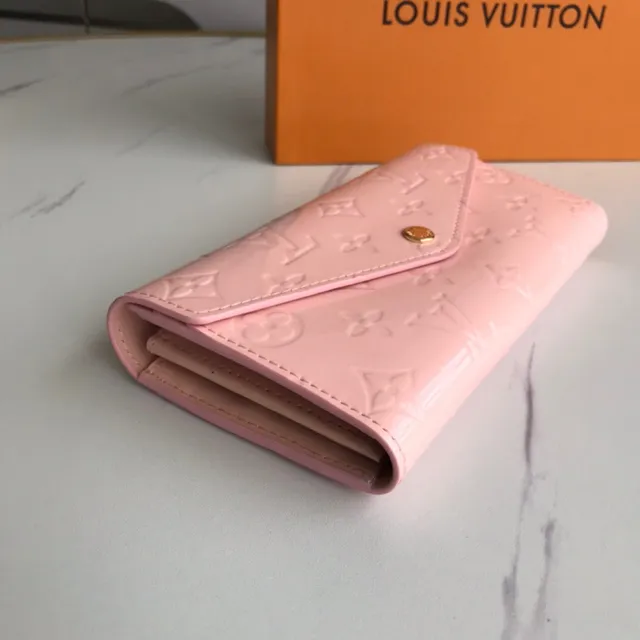 Louis Vuitton Monogram Vernis काला लंबा बटुआ 16