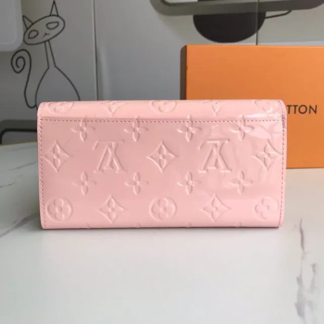 Louis Vuitton Monogram Vernis काला लंबा बटुआ 17