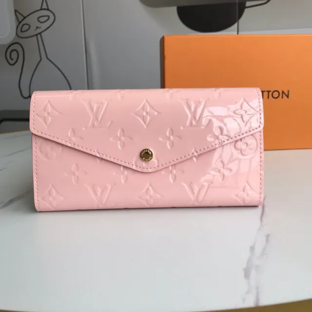 Louis Vuitton Monogram Vernis काला लंबा बटुआ 18